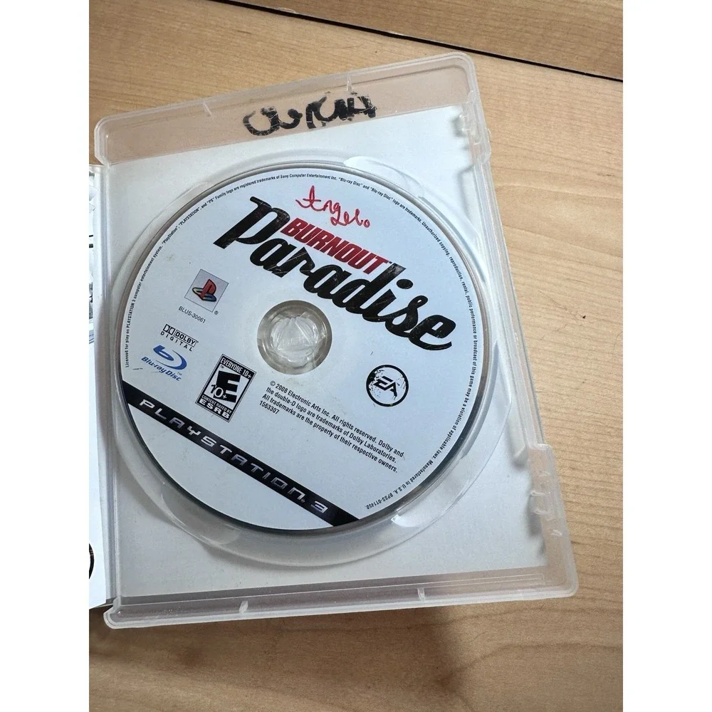 Burnout Paradise (Sony PlayStation 3, 2008) PS3 Cardboard Case & Game Disc
